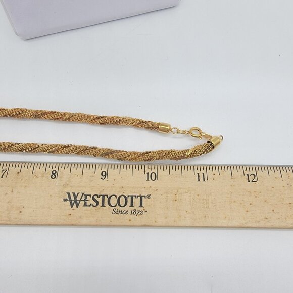 Vintage‎ Twist Necklace Yellow Gold Tone 22 in. - Picture 4 of 4